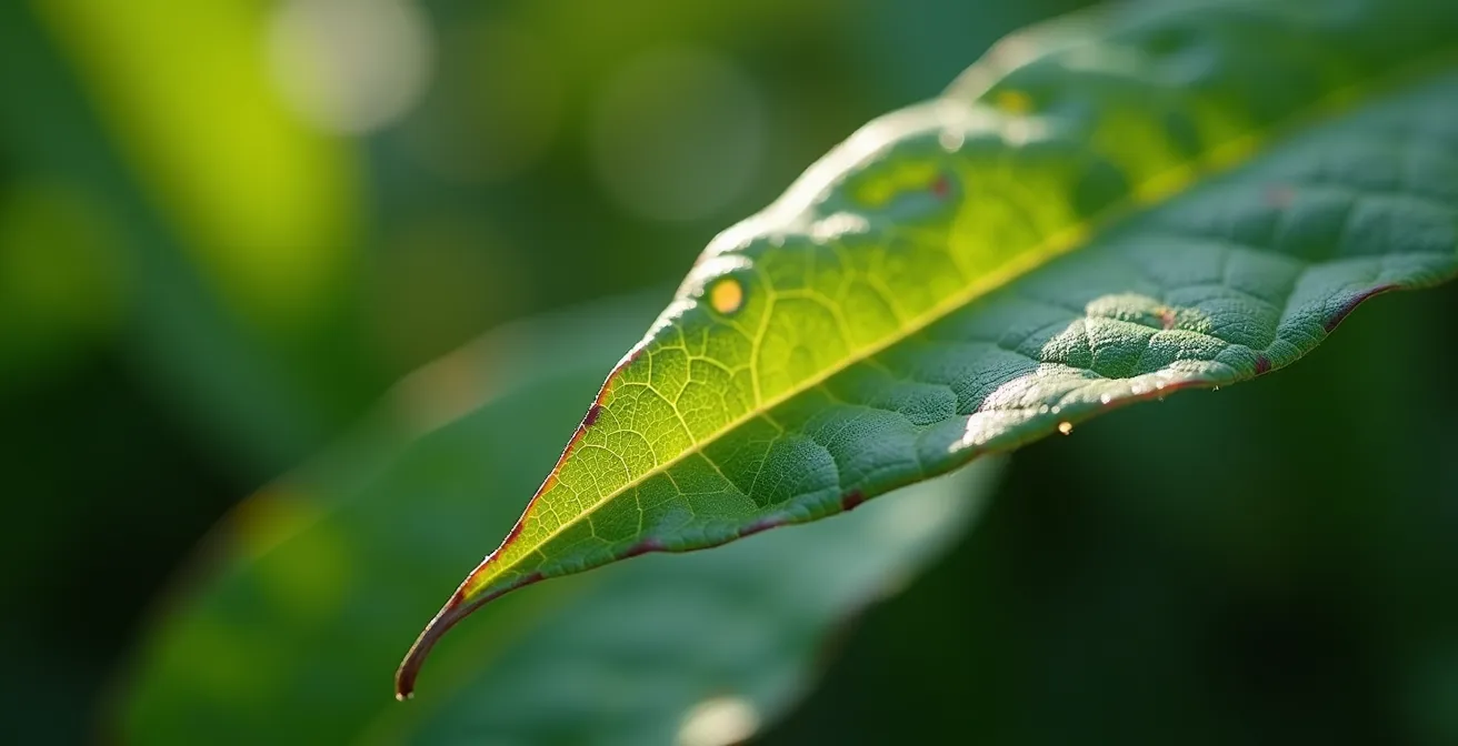 Visión de inteligencia artificial en tiempo real identificando plagas y enfermedades en hojas de cultivos