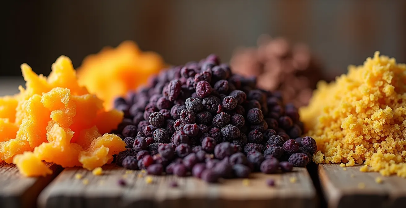 Disposición artística de subproductos regionales españoles para alimentación animal