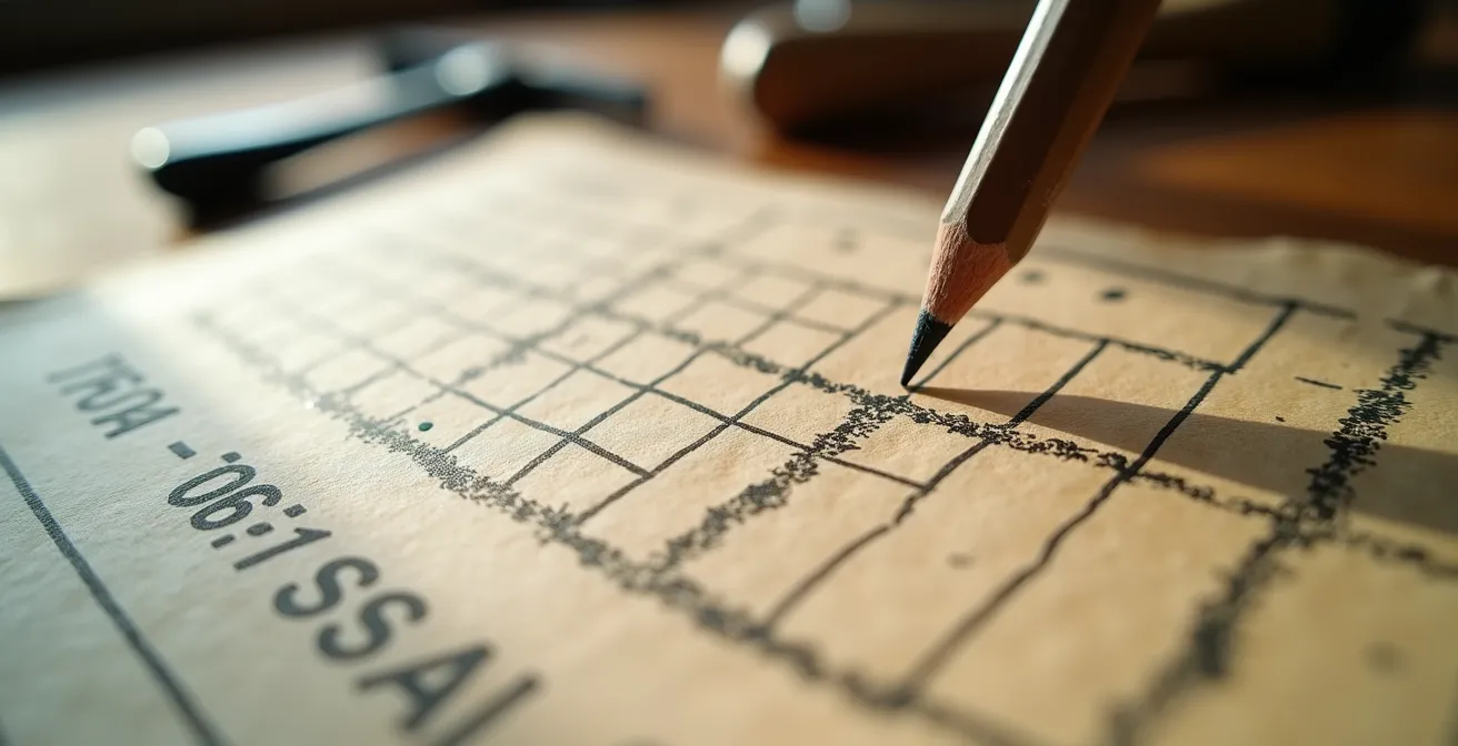 Matriz de decisión dibujada en papel con datos comparativos de cultivos españoles